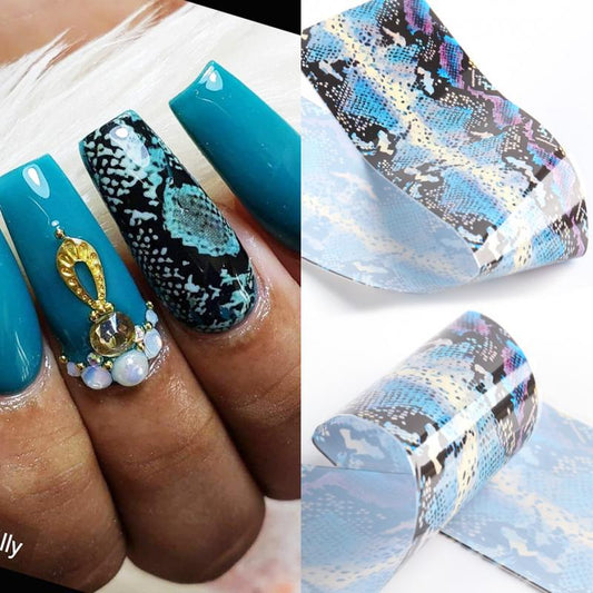 Snake Pattern Print Foil Nail Transfer
