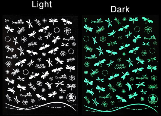 Glow in the dark Flower Leaf Nail Sticker