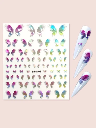 Butterfly Holographic Nail Art Sticker