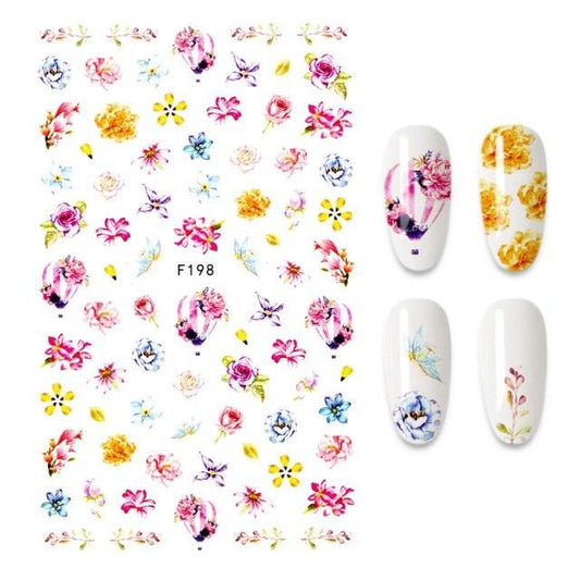 Flower Ink Modern Nail Sticker