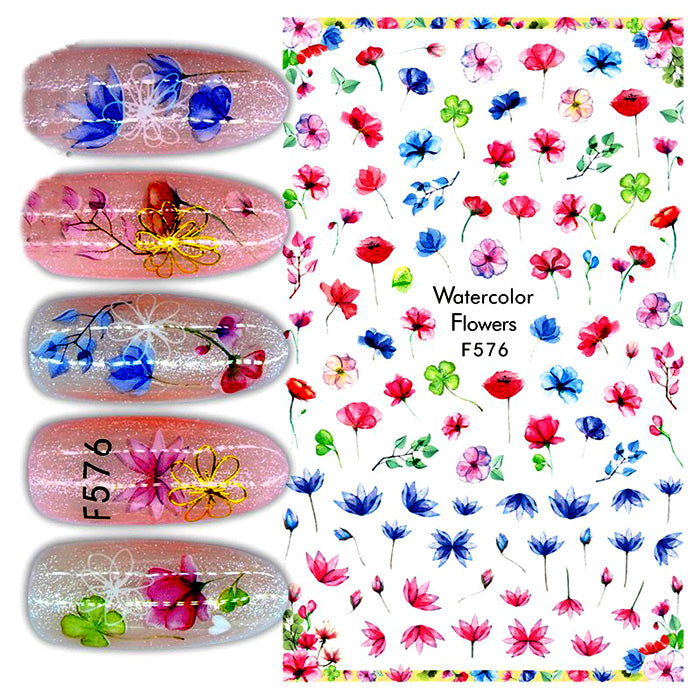 Flower Ink Modern Nail Sticker
