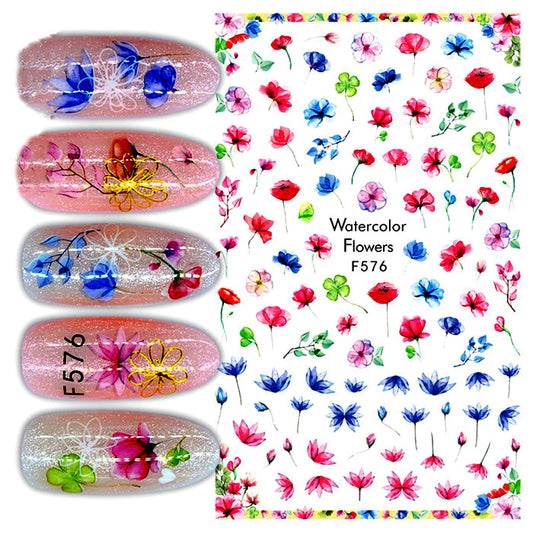 Flower Ink Modern Nail Sticker