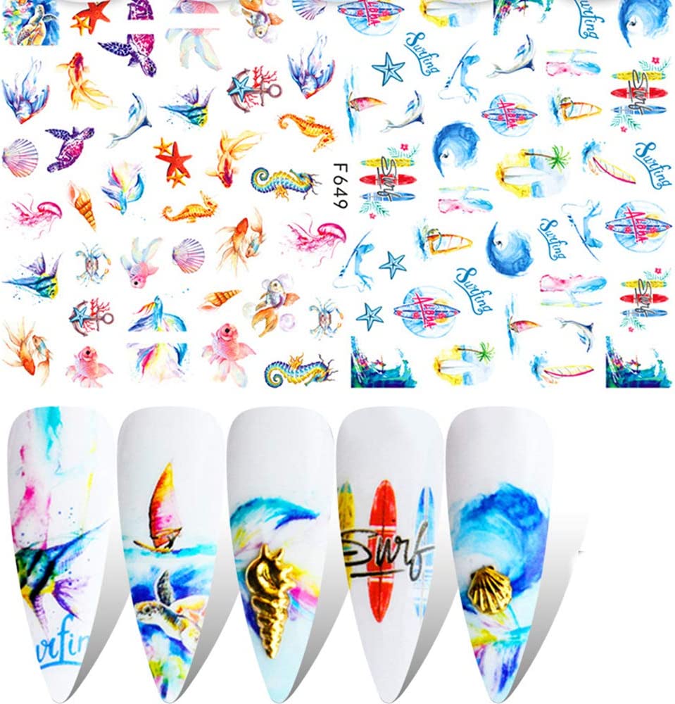 Sea creatures Art Nail Sticker
