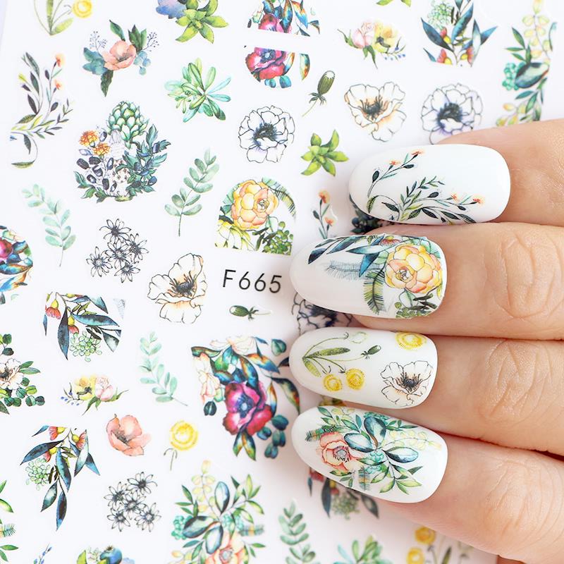 Leaves Flower Art Nail Sticker