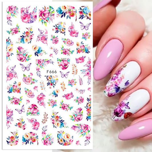 Leaves Flower Art Nail Sticker