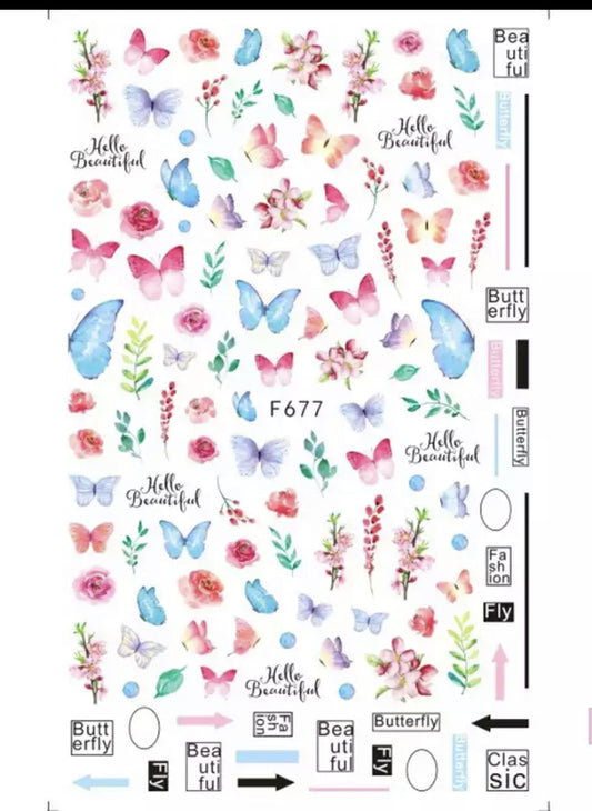 Leaves Flower Art Nail Sticker
