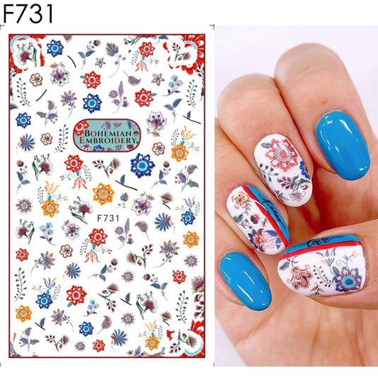 Leaves Flower Art Nail Sticker