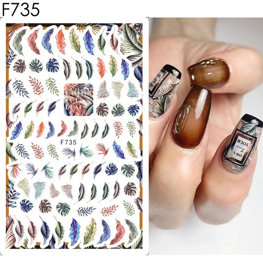 Leaves Flower Art Nail Sticker