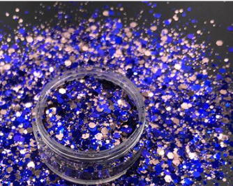 Royal Blue Rose Gold Chunky Glitter