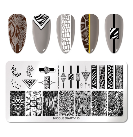 Nicole Diary Animal Print Stamping Plate ND113