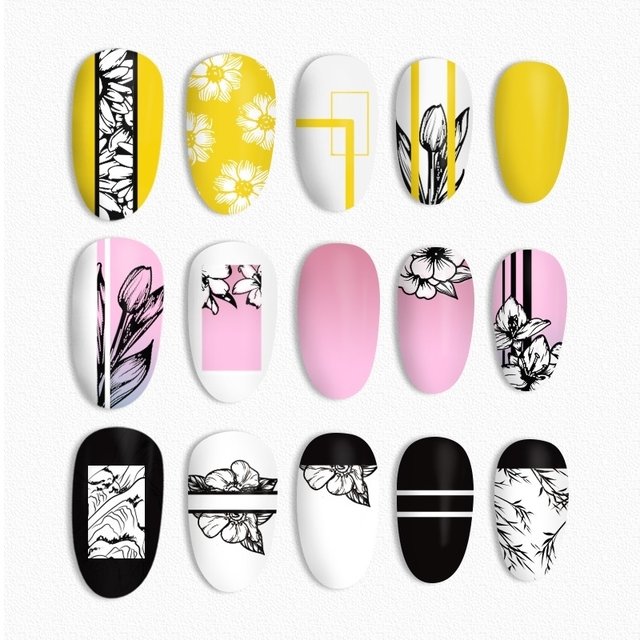 Pure World Born Pretty Nail Stamping Plate - L001