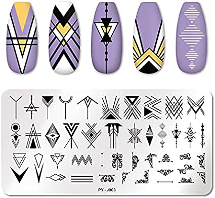 PYJ003 Abstract Geometric Lines Twirls Stamping Plate