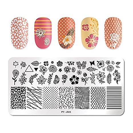 PYJ023 Leaves Flower Plant Leoprint Stamping Plate