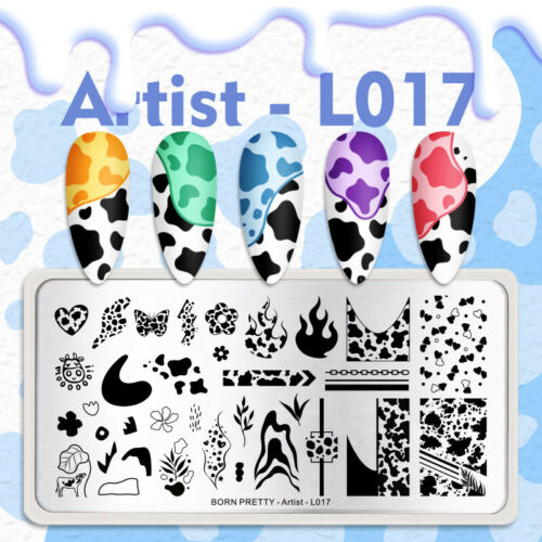 Cow Print Geometric Born Pretty Stamping Plate - Artist L014