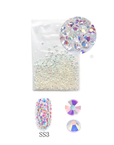 1440pcs AB Transparent Crystal Flat Bottom Rhinestone Nail Art