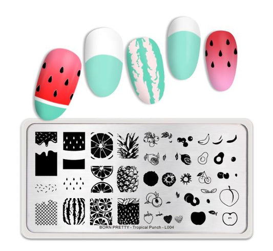 Tropical Punch Fruit Born Pretty Nail Stamping Plate - L004