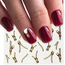 Gold Zip Nail Art Sticker