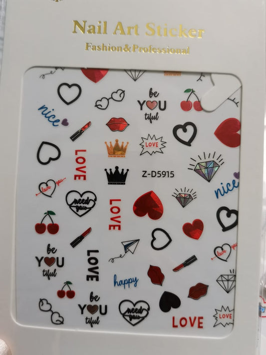 Lover themed sticker set 12pcs