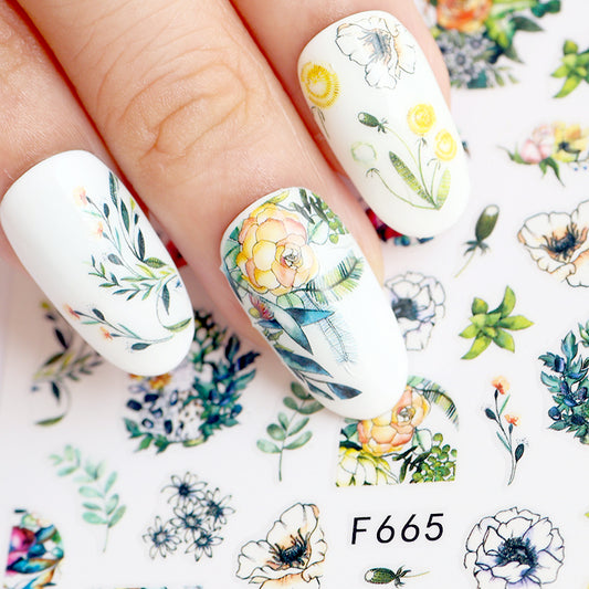 Flower Nail Sticker F665