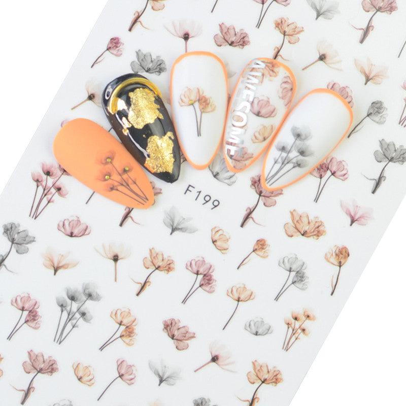 Flower Nail Sticker F199