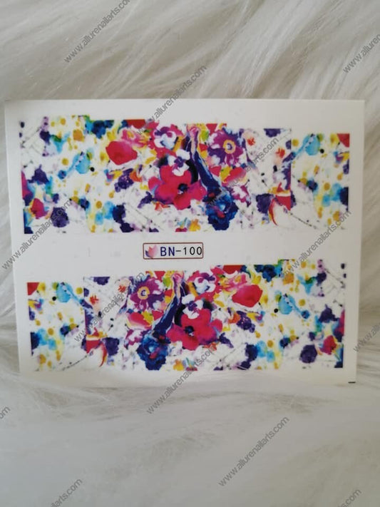 Floral Abstract Nail Decal BN100