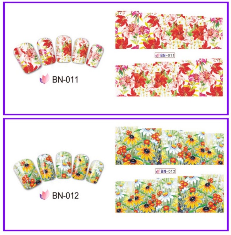 Flower Nail Decal Range BN001-12