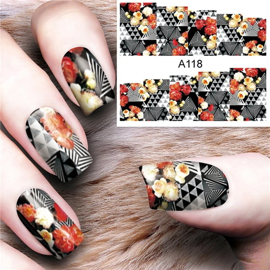 Floral Nail Decal A118