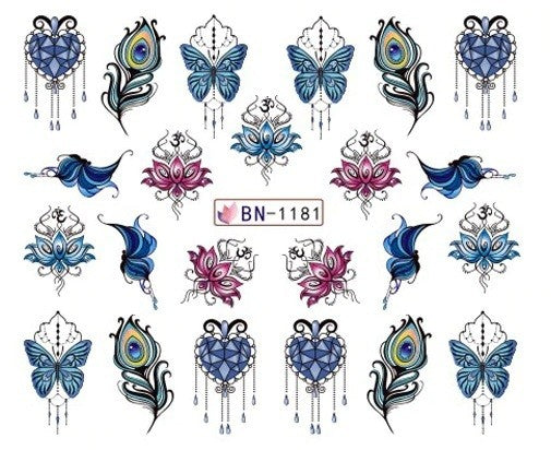 Lace Geometric Floral Nail Art Decal