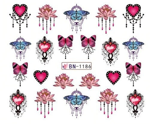 Lace Geometric Floral Nail Art Decal