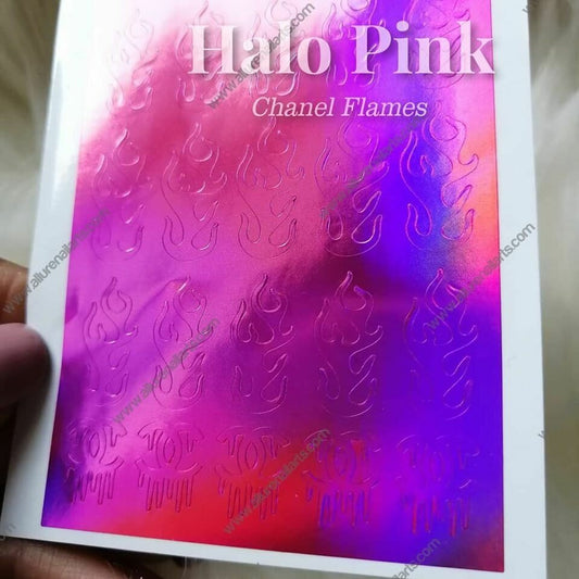 Holographic Flame fashion sticker - Pink