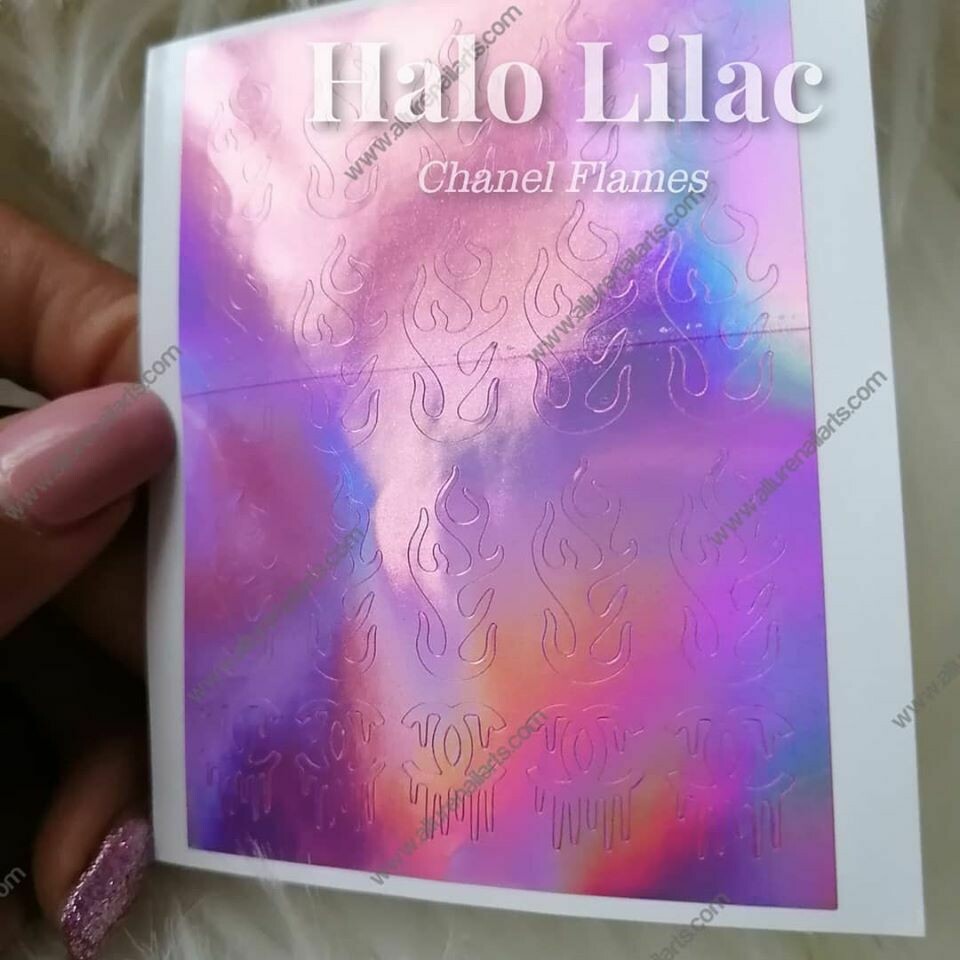 Holographic Flame fashion sticker - Lilac