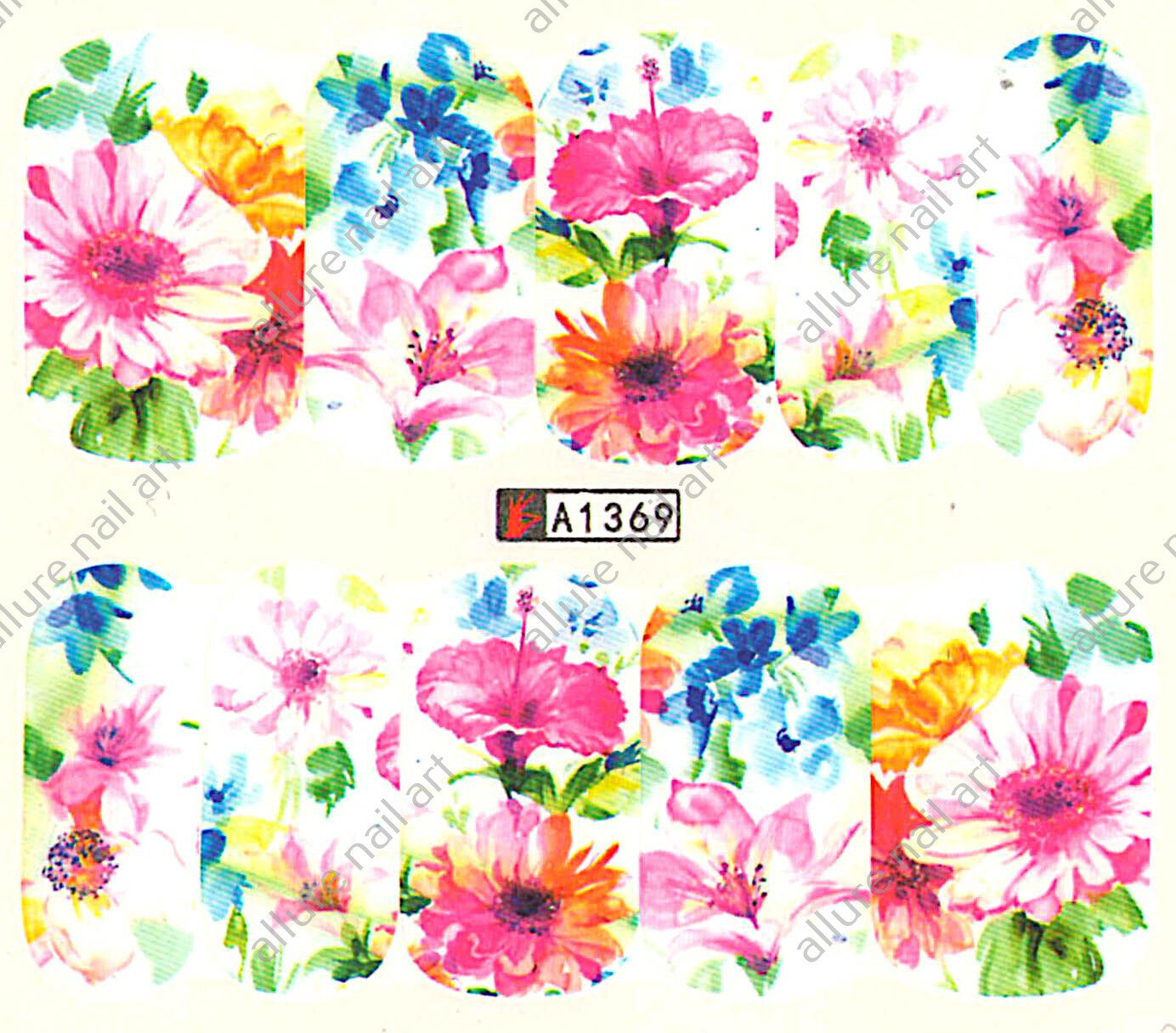 Floral Nail Decal A1369