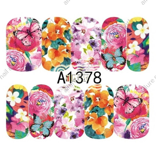 Floral Nail Decal A1378