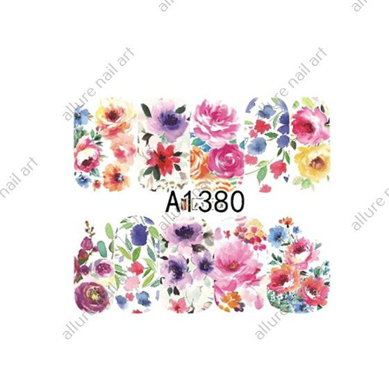 Floral Nail Decal A1380
