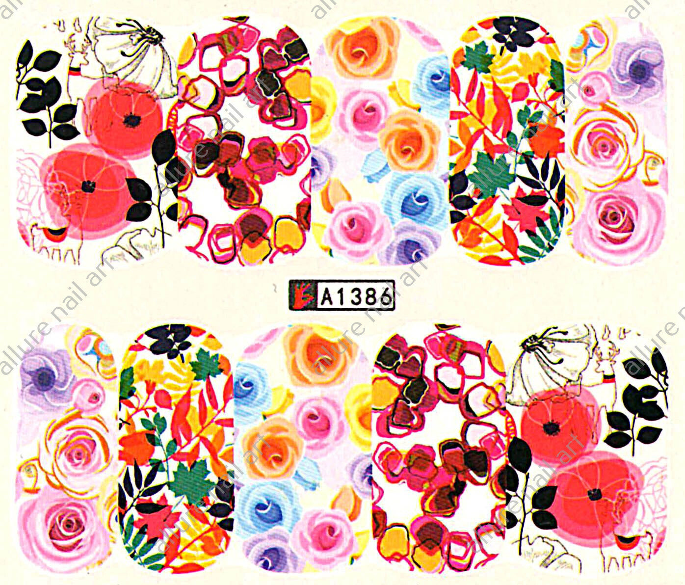 Floral Nail Decal A1386