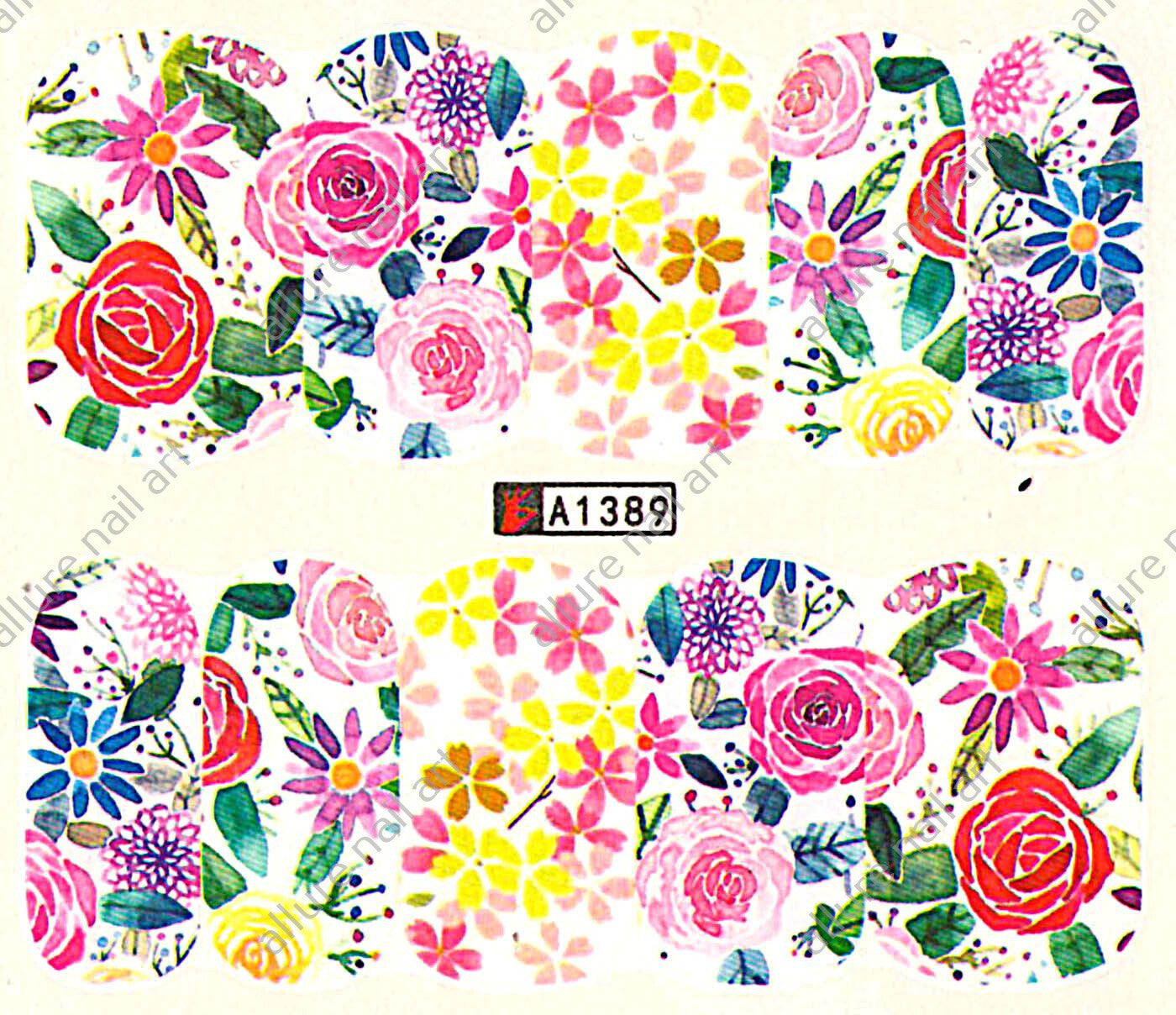 Floral Nail Decal A1389