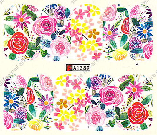 Floral Nail Decal A1389