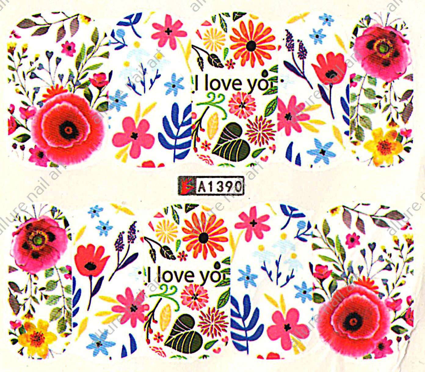 Floral Nail Decal A1390