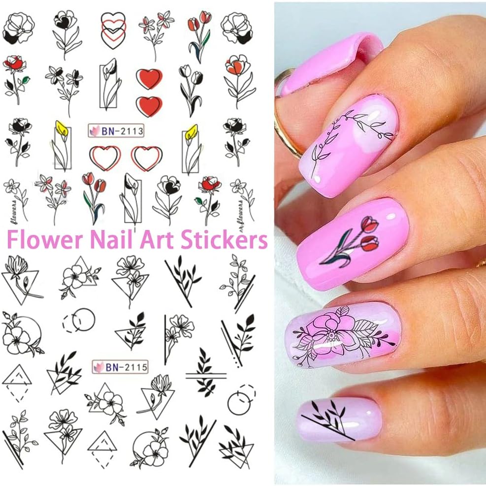 Flower Geometric Nail Decal BN2113-2124