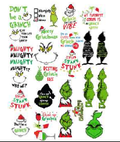 Grinch Christmas Nail Art Decal