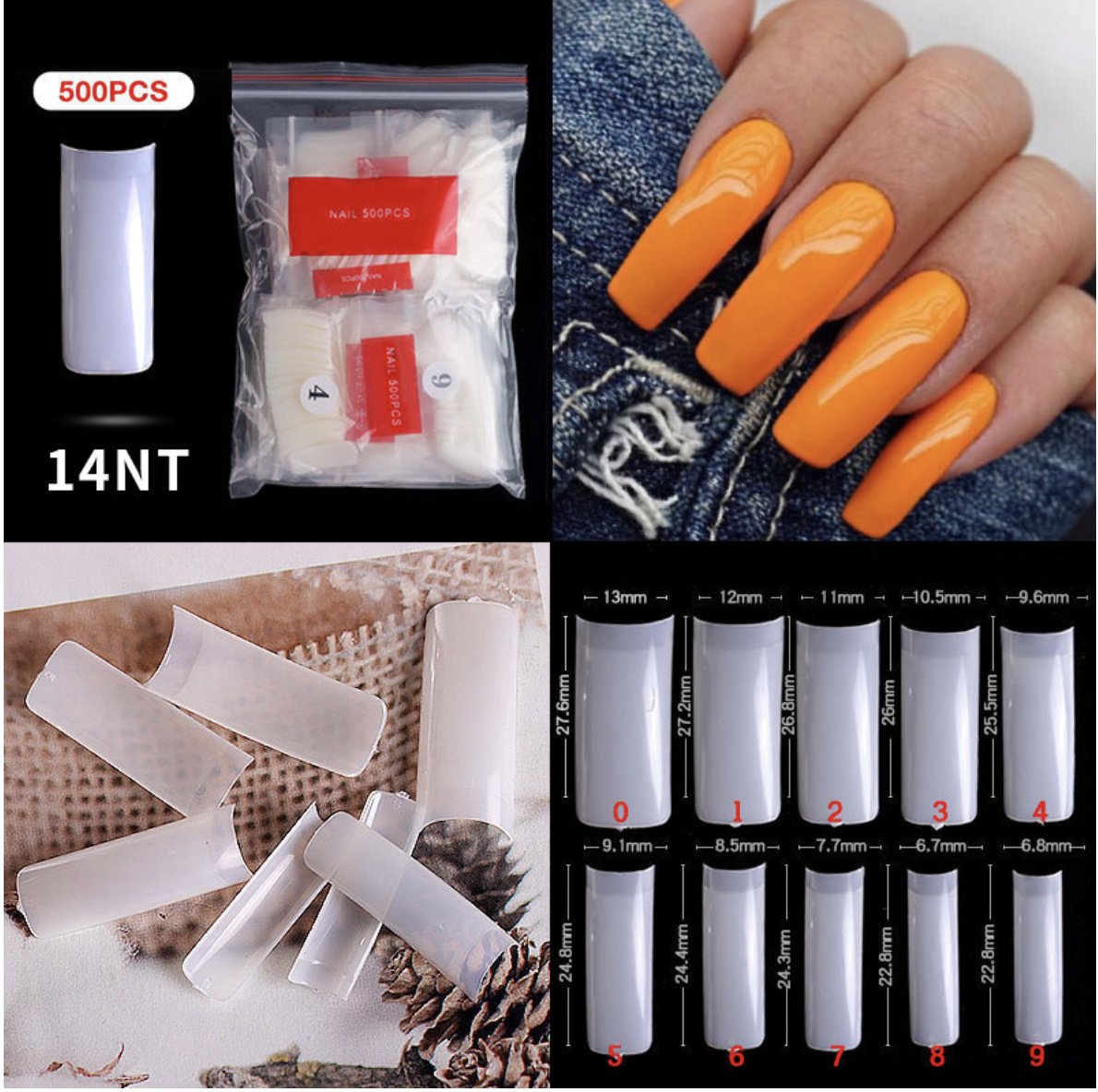 Nail Tips ( 500pcs/Packet )natural
