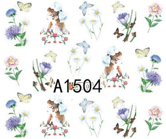 Flower Nail Decal A1504