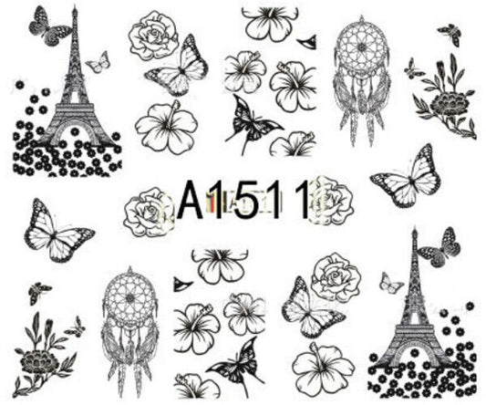 Flower Nail Decal A1511