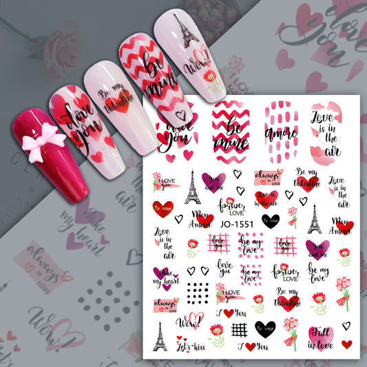 Valentine Heart Nail Sticker