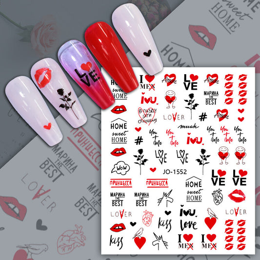 Valentine Heart Nail Sticker