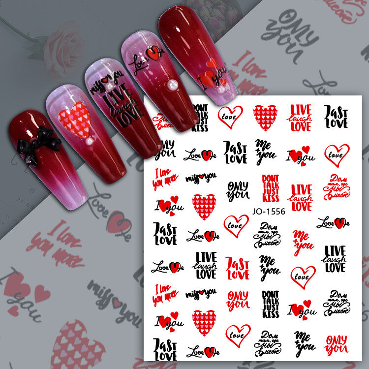 Valentine Heart Nail Sticker