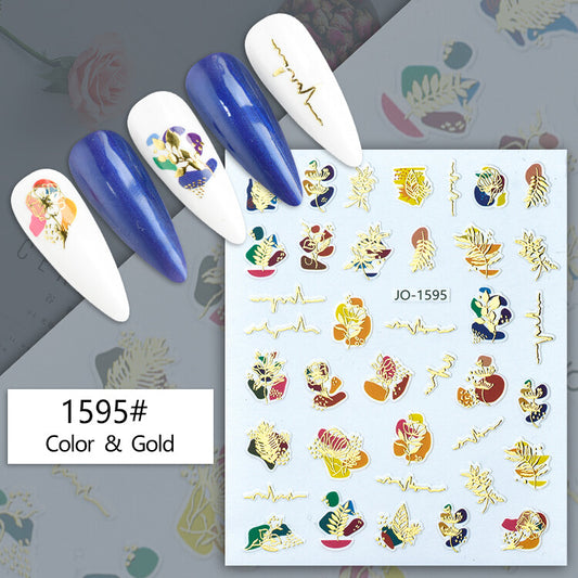 Flower Gold Art Nail Art Sticker JQ1595