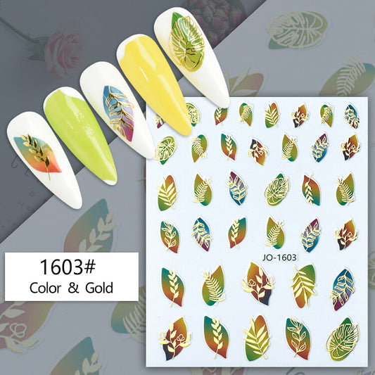 Flower Gold Art Nail Art Sticker JQ1603