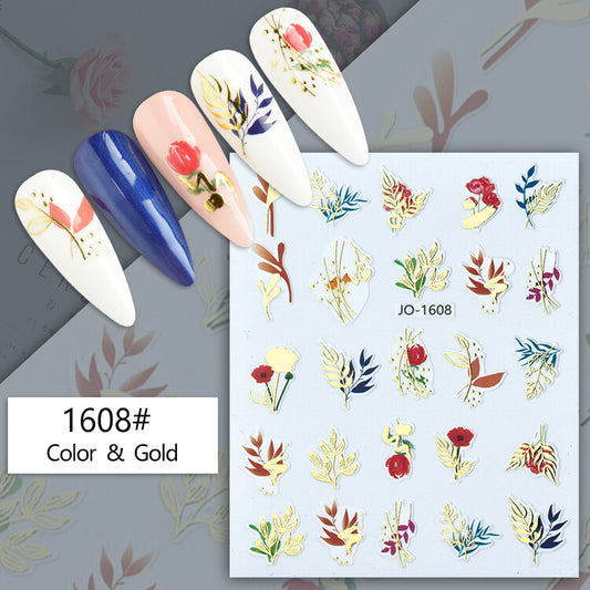 Flower Gold Art Nail Art Sticker JQ1608