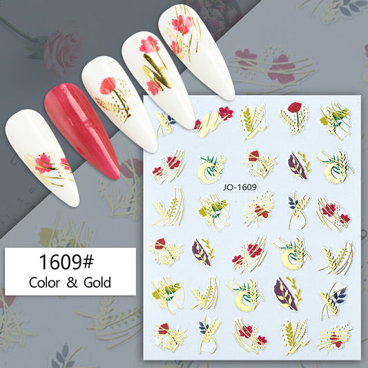 Flower Gold Art Nail Art Sticker JQ1609
